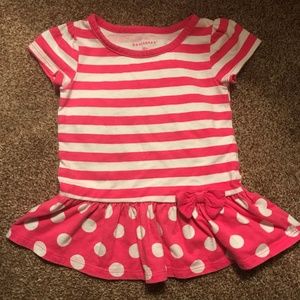 Healthtex striped polka dot short sleeve dress